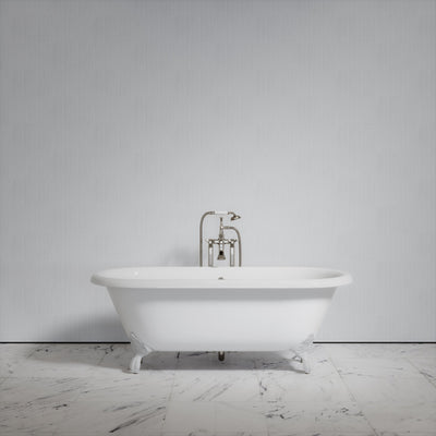 Connaught Matte White Freestanding Roll Top Cast Iron Bath 1675mm