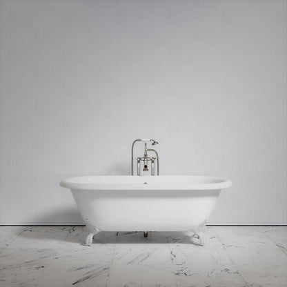 Connaught Matte White Freestanding Roll Top Cast Iron Bath 1675mm