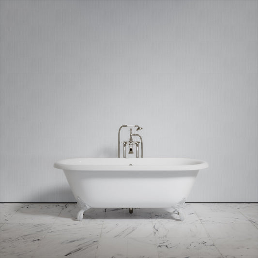 Connaught Matte White Freestanding Roll Top Cast Iron Bath 1675mm