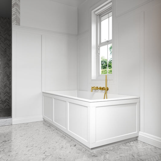 Connaught Matte White Wooden Adjustable Bath End Panel 800mm