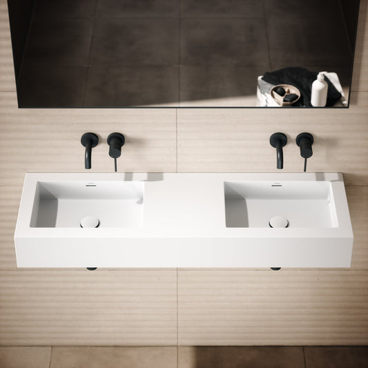 Cortini Wall Hung Double Stone Basin 1200mm