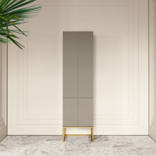 Couture Matte Velvet Beige Beauty Storage Cabinet 500mm