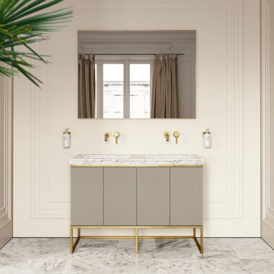 Couture Matte Velvet Beige Floorstanding Vanity Unit 1200mm