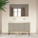 Couture Matte Velvet Beige Floorstanding Vanity Unit 1400mm