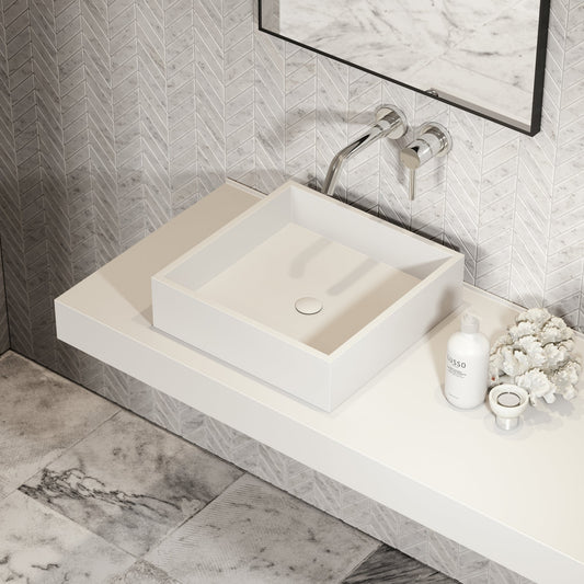 Cube Countertop Stone Basin 400mm