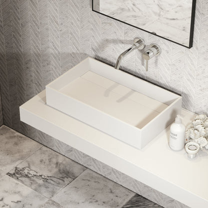 Cube Countertop Stone Basin 600mm