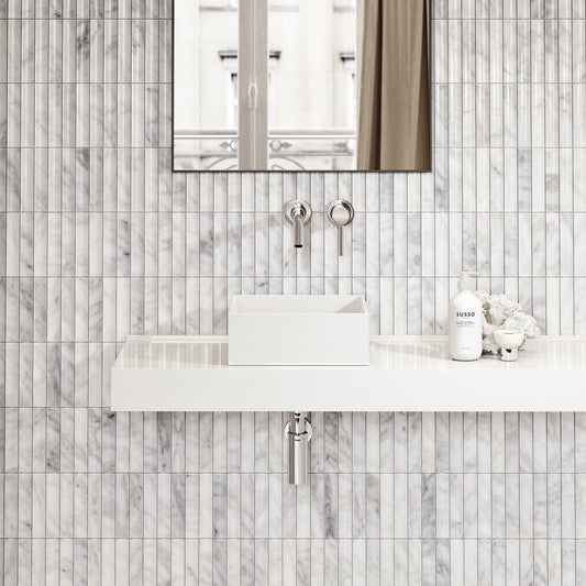 Cube Petite Square Countertop Stone Basin 300mm