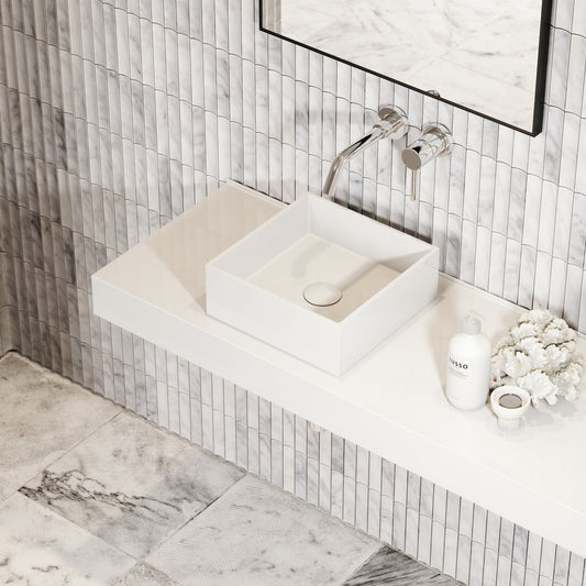 Cube Petite Square Countertop Stone Basin 300mm