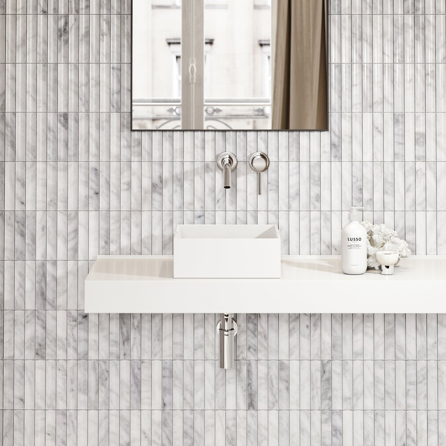 Cube Petite Square Countertop Stone Basin 300mm