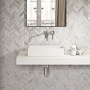 Cube Stone Basin 500mm & Stone Wall Hung Countertop Basin Shelf Set