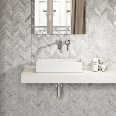 Cube Stone Basin 500mm & Stone Wall Hung Countertop Basin Shelf Set
