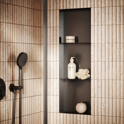 Cubox Frameless Gunmetal Bathroom Shower Niche 300mm