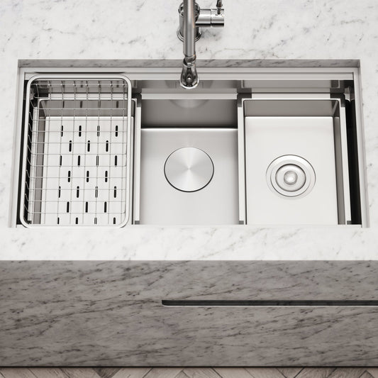 Cullinan Brushed Stainless Undermount Workstation Sink 830mm