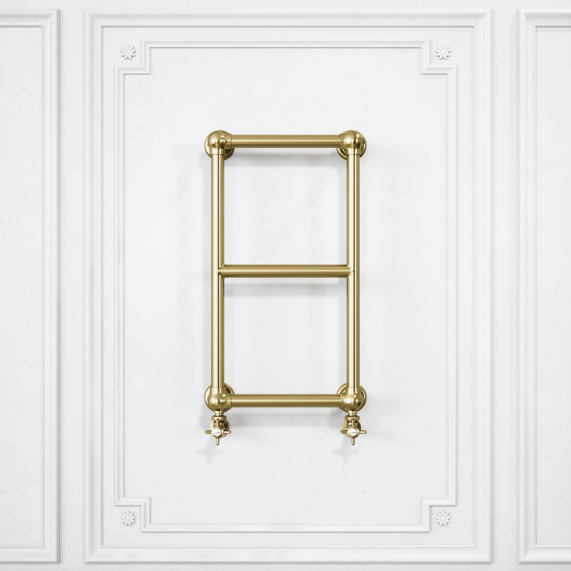 Gold Pc Radiator Blenheim Floor Mounted Traditional Towel Warmer Radiator Brushed Gold ...
