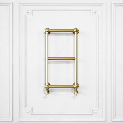 Curzon Wall Mounted 3-bar Traditional Heated Towel Warmer Radiator Brushed Gold
