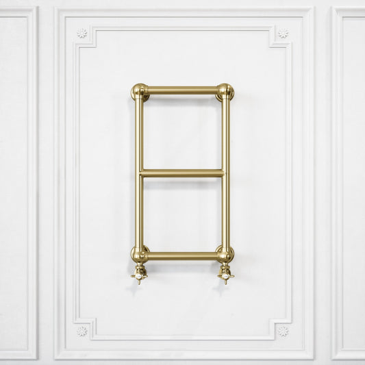 Curzon Wall Mounted 3-bar Traditional Heated Towel Warmer Radiator Brushed Gold