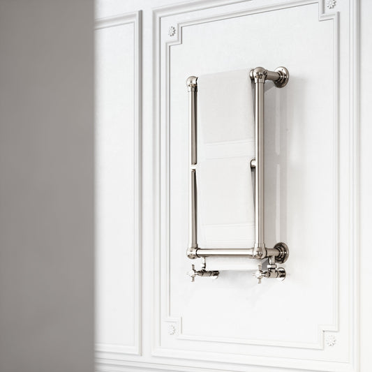 Curzon Wall Mounted 3-bar Traditional Heated Towel Warmer Radiator Polished Nickel