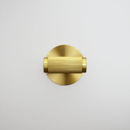 Dali Fluted Brushed Gold Bathroom WC Door Handle Latch and Hinge Bundle