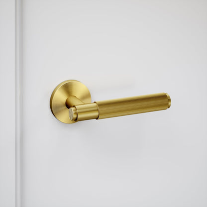 Dali Fluted Brushed Gold Internal Door Handles