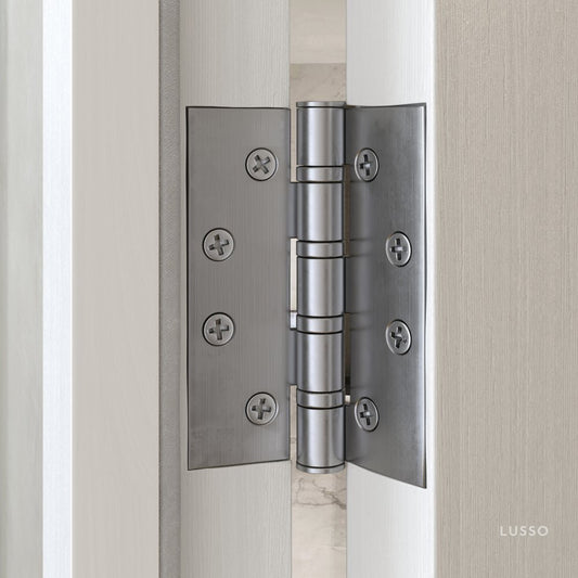 Dali Fluted Brushed Stainless Bathroom WC Door Handle Latch and Hinge Bundle