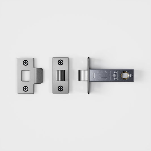 Dali Fluted Brushed Stainless Bathroom WC Door Handle Latch and Hinge Bundle