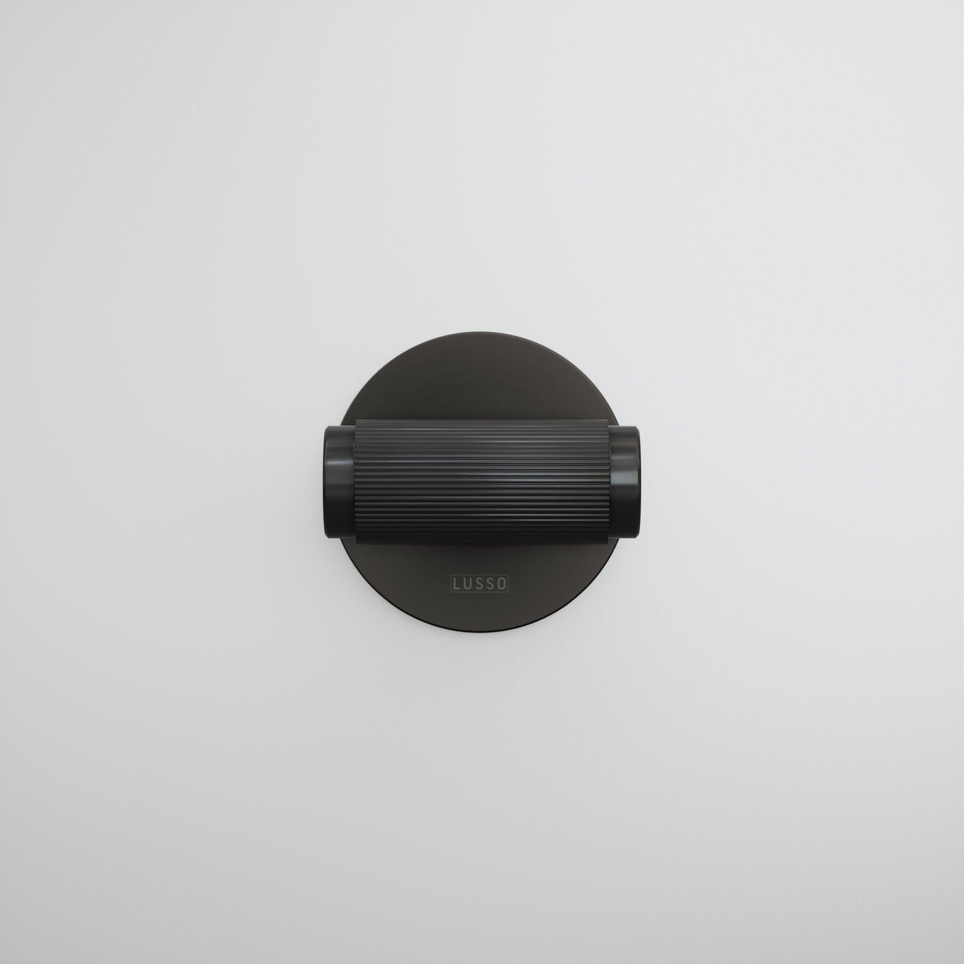 Dali Fluted Matte Black Bathroom WC Door Handle Latch and Hinge Bundle