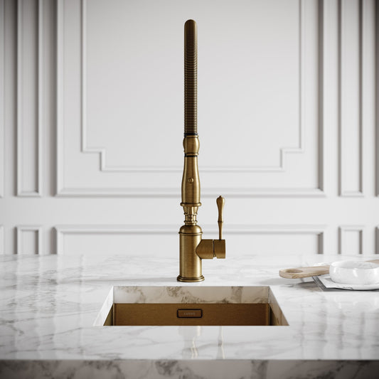 Deco Claridge Aged Bronze Traditional Pull Out Kitchen Mixer Tap
