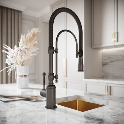 Deco Claridge Deep Bronze Traditional Pull Out Kitchen Mixer Tap