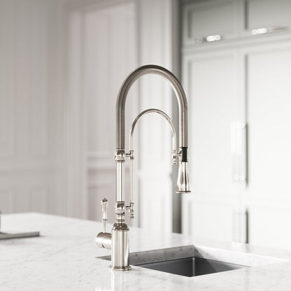 Deco Claridge Polished Nickel Traditional Pull Out Kitchen Mixer Tap