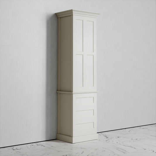 Deco Harland Velvet Matte Cream Floorstanding Storage Cabinet