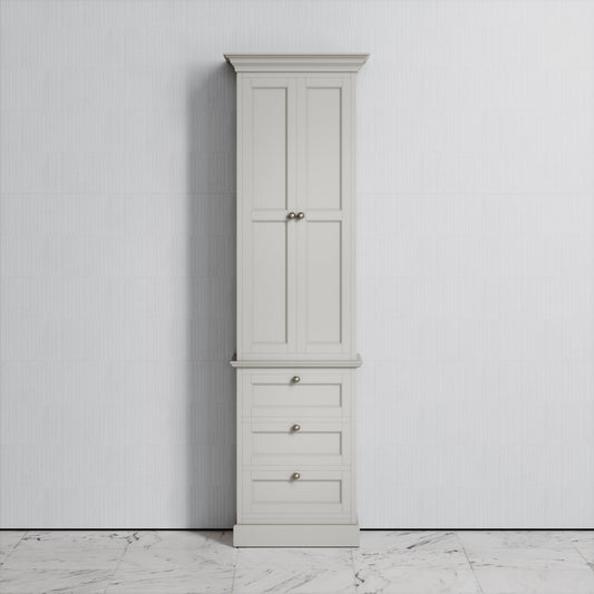 Deco Harland Velvet Matte Stone Floorstanding Storage Cabinet