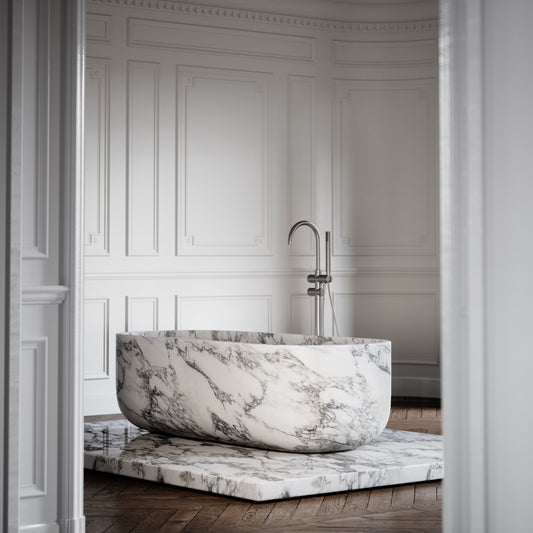 Designo Arabescato Marble Freestanding Stone Bath 1780mm