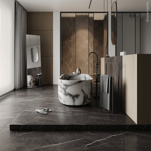 Designo Arabescato Marble Freestanding Stone Bath 1780mm