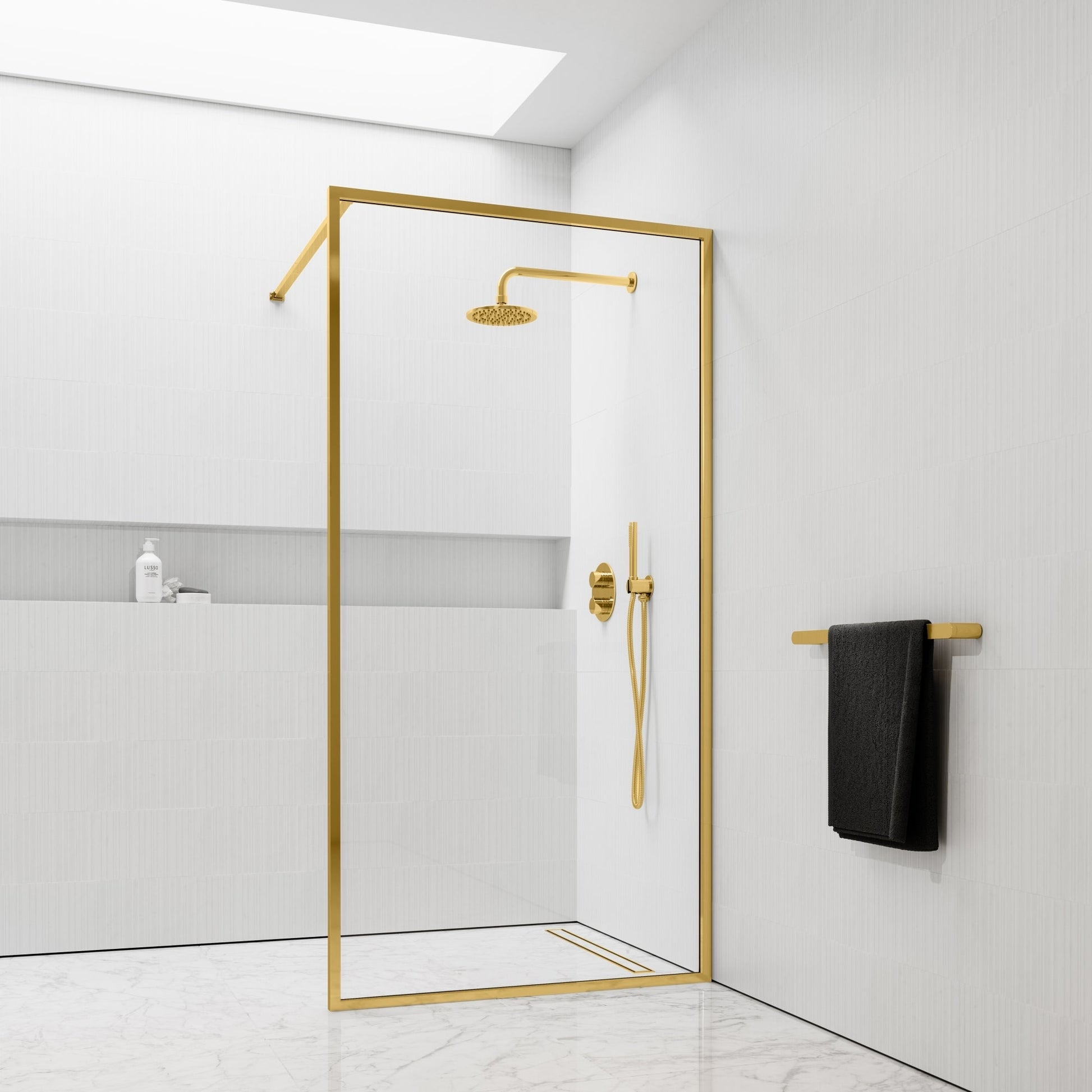 Designo Brushed Gold Shower Screen (All sizes)
