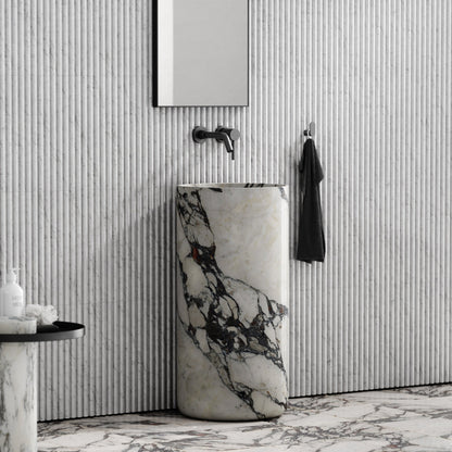 Designo Calacatta Viola Marble Pedestal Basin 400mm