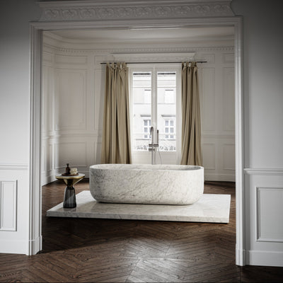 Designo Carrara Marble Freestanding Stone Bath 1780mm