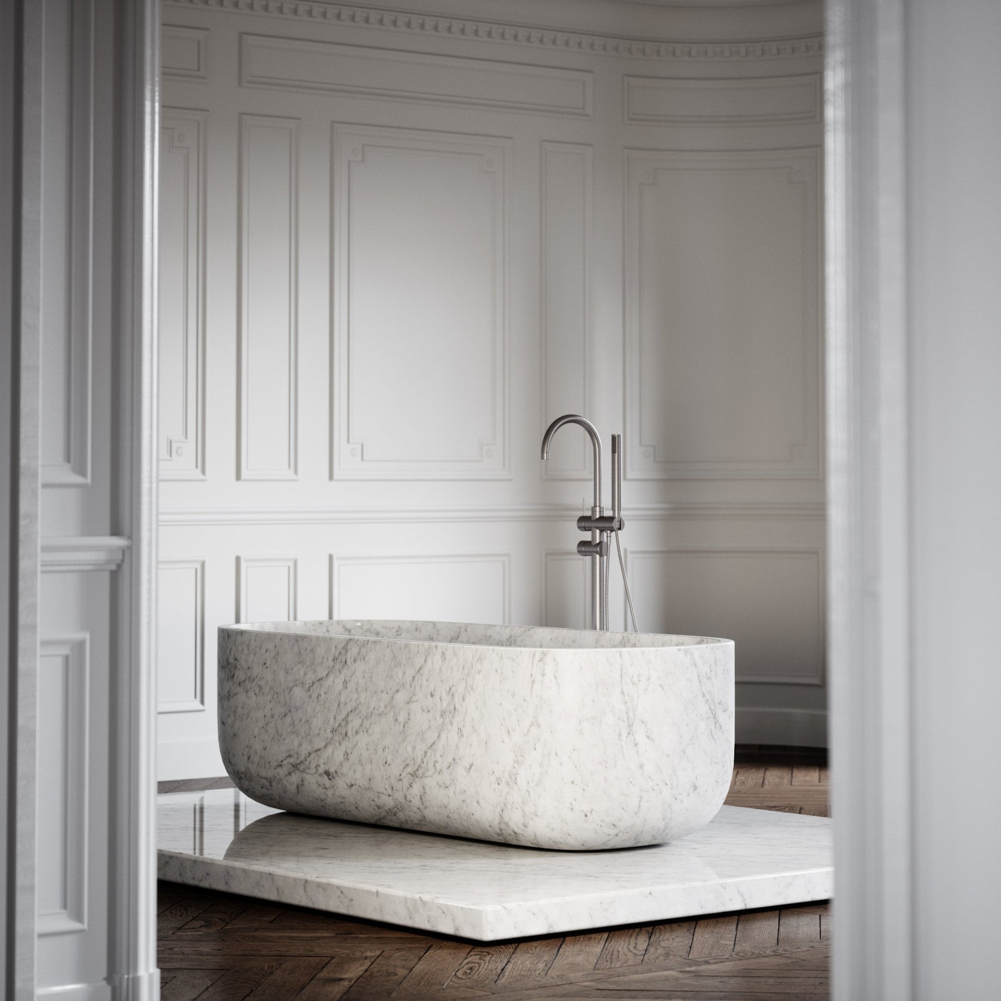 Designo Carrara Marble Freestanding Stone Bath 1780mm