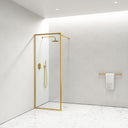 Designo Complete Walk In Shower Enclosure Brushed Gold - KIT A (ALL SIZES)