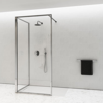 Designo Complete Walk In Shower Enclosure Chrome - KIT C (ALL SIZES)