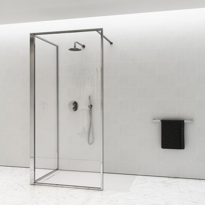 Designo Complete Walk In Shower Enclosure Chrome - KIT C (ALL SIZES)
