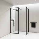 Designo Complete Walk In Shower Enclosure Matte Black - KIT B (ALL SIZES)