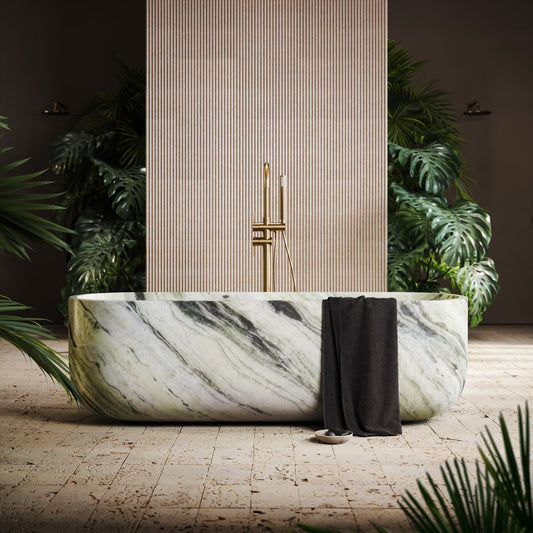 Designo Jade Green Marble Freestanding Bath 1780mm