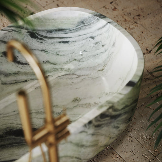 Designo Jade Green Marble Freestanding Bath 1780mm