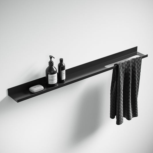 Designo Matte Black Floating Bathroom Shelf 1200mm