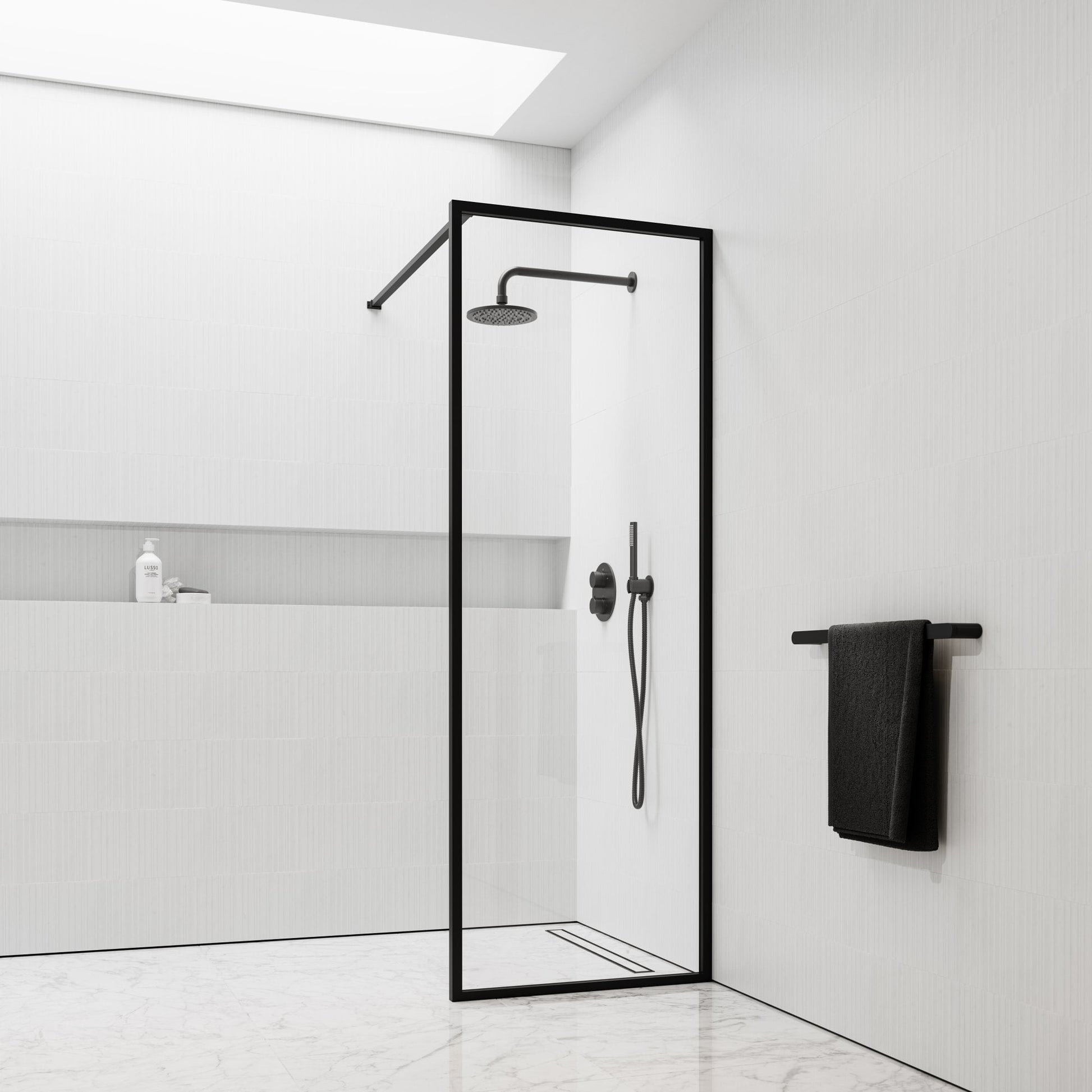 Designo Matte Black Shower Screen (All sizes)
