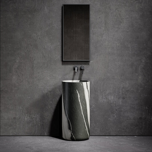 Designo Panda Marble Pedestal Basin 400mm
