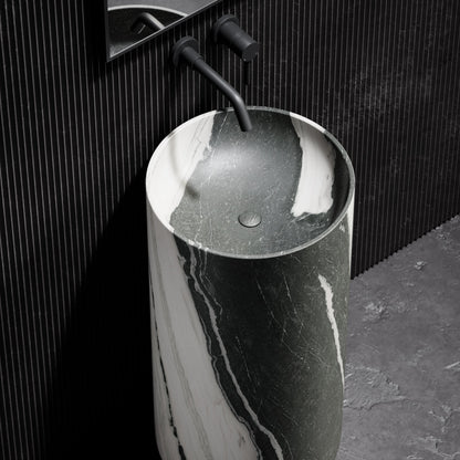 Designo Panda Marble Pedestal Basin 400mm