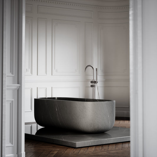Designo Pietra Grey Marble Freestanding Stone Bath 1780mm