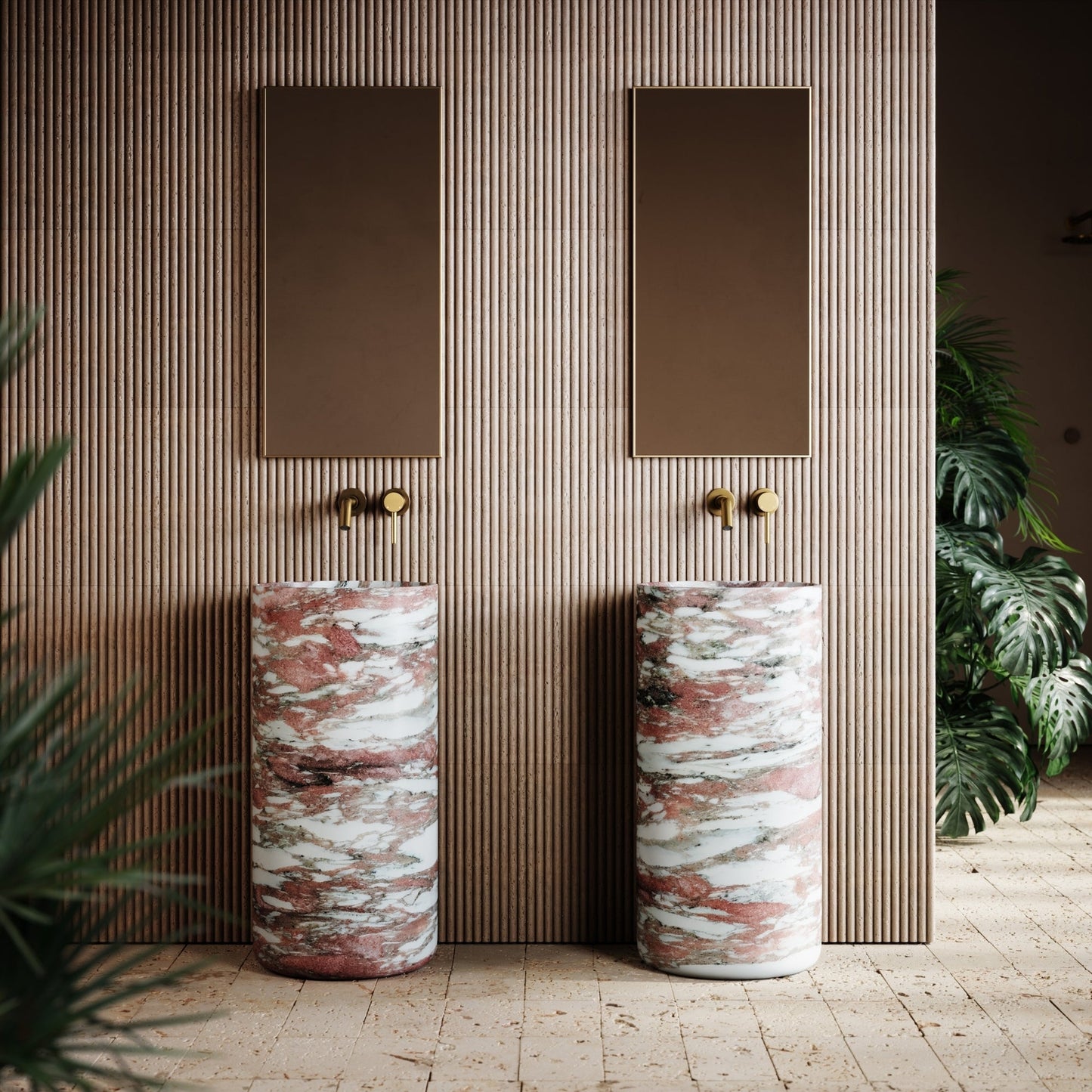 Designo Rosa Norwegian Marble Pedestal Basin 400mm