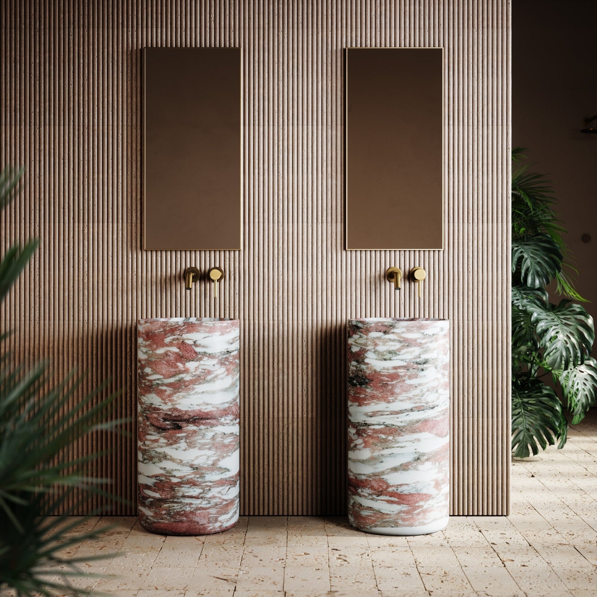 Designo Rosa Norwegian Marble Pedestal Basin 400mm